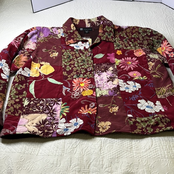 ⭐️ VINTAGE Patchwork Quilted Grandma Core Medium Weight Lined Jacket Coat NWT - Picture 4 of 12